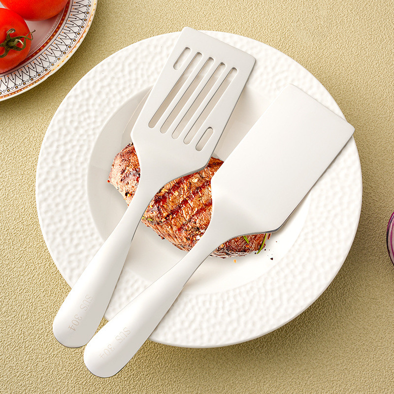 9ZPW 304สแตนเลสขนาดเล็กทอดไม้พายเทปันยากิไม้พายญี่ปุ่นอาหารสเต็กไม้พายรั่วไม้พายครัวเรือน