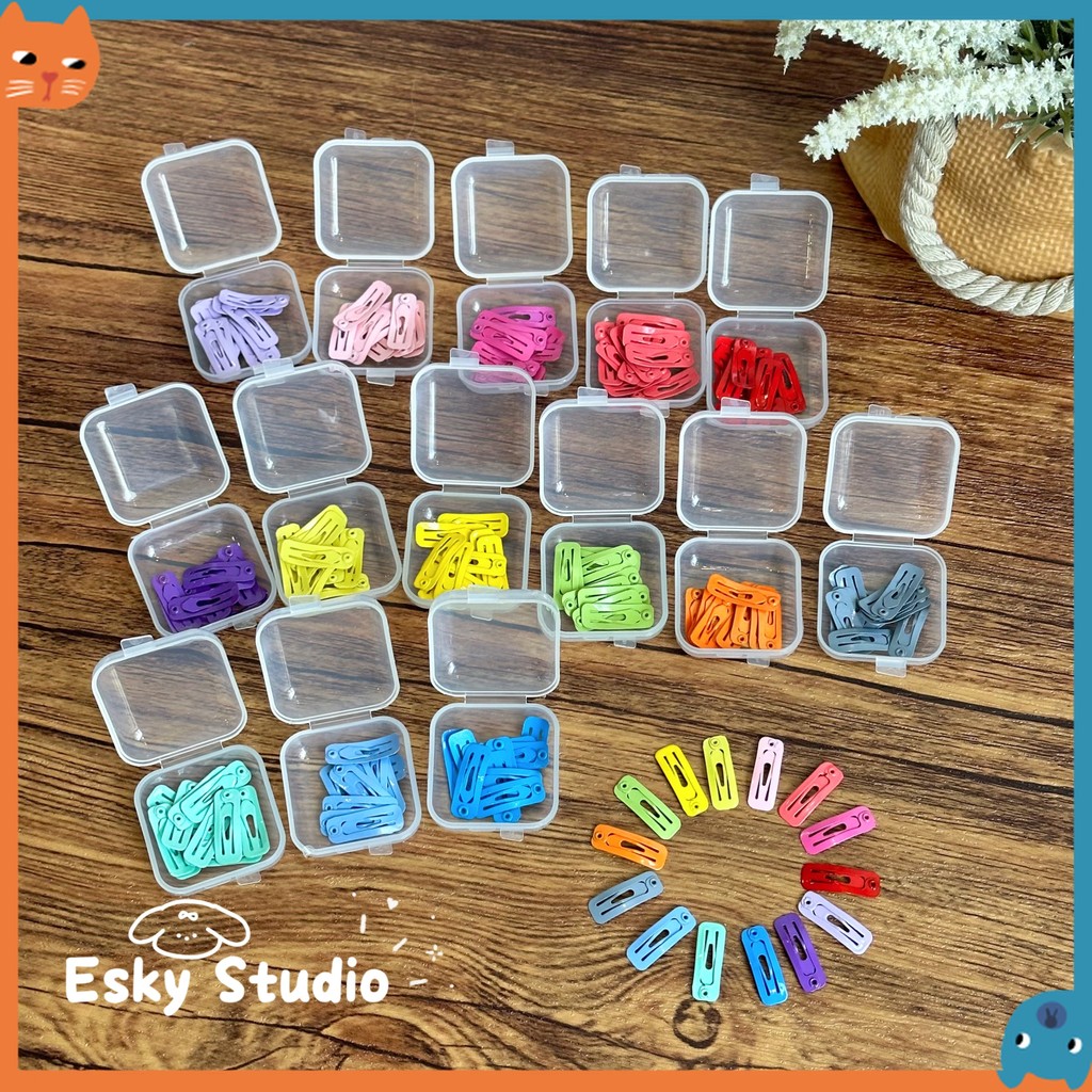 2 ซม.Mini สีสแควร์ BB กิ๊บติดผมสําหรับสุนัขสะพานจมูกคลิปสําหรับ Malte Yorkie Teddy Puppies Pet Grooming อุปกรณ์เสริม