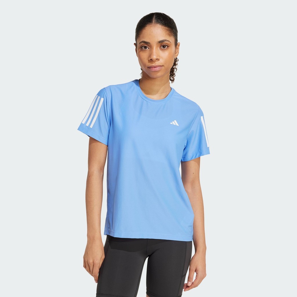 adidas วิ่ง เสื้อยืด Own the Run ผู้หญิง สีน้ำเงิน JW9673