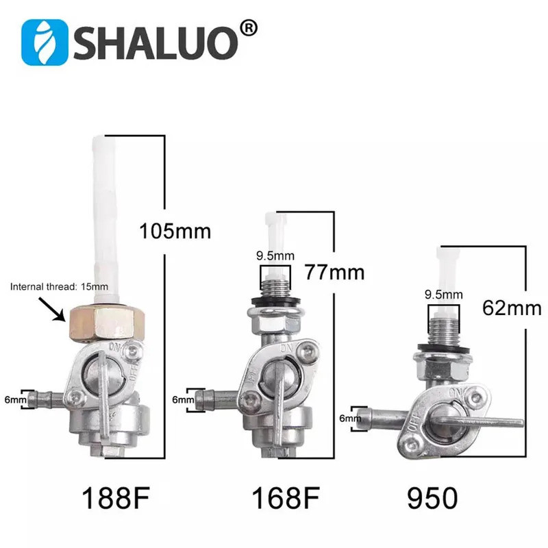 188F 168F ET950 เครื่องกําเนิดไฟฟ้าเครื่องยนต์การใช้ถังวาล์วสวิทช์ถังน้ํามันเชื้อเพลิงรถจักรยานยนต์ 
