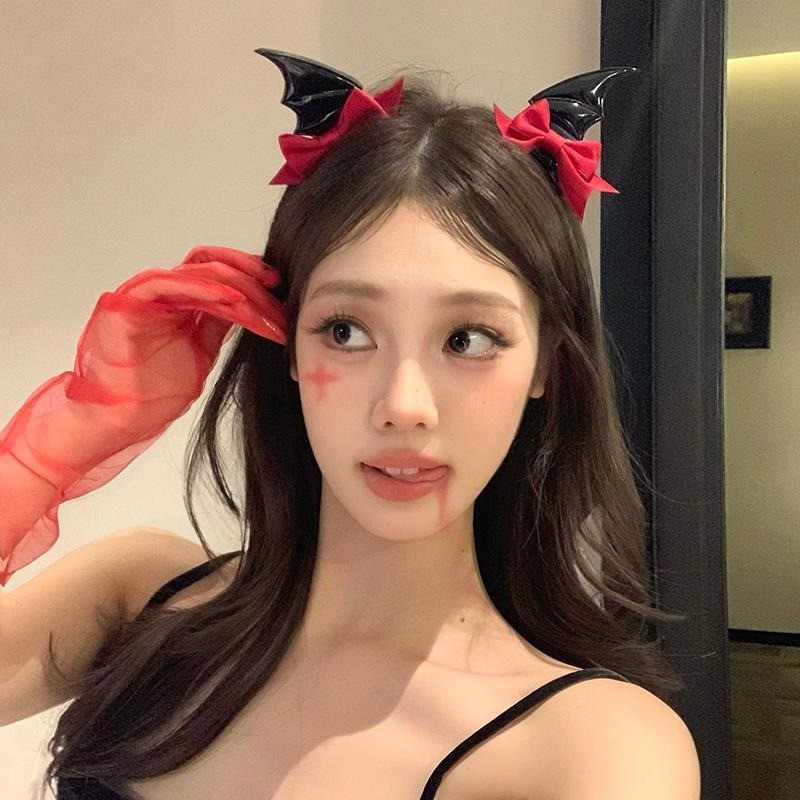 กิ๊บรูปปีศาจและค้างคาว สไตล์โกธิค สำหรับประดับผม น่ารักและตลก เหมาะสำหรับงานปาร์ตี้หรือการแต่งกายพิเศษ