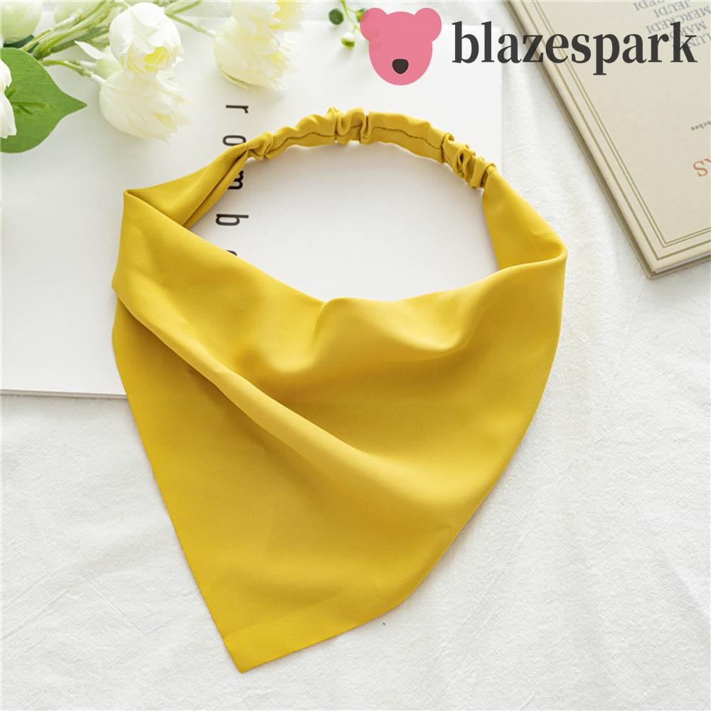 BLAZESPARK Bandana ที่คาดผมวินเทจ สีลูกกวาด ยืดหยุ่นสวมใส่ง่าย