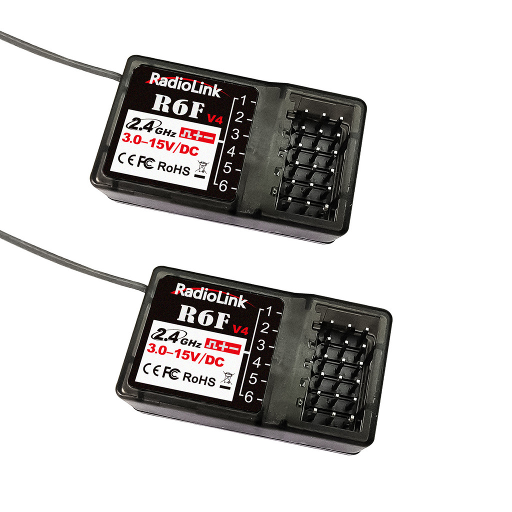 Radiolink Radiolink R6F V4 ตัวรับสัญญาณแรงดันสูงหกช่อง RC4GS/RC6GS V3 รถรุ่นเรือรุ่น