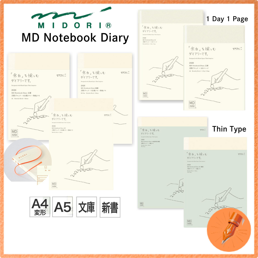 Midori MD Notebook Diary 2026 Planning Calendar