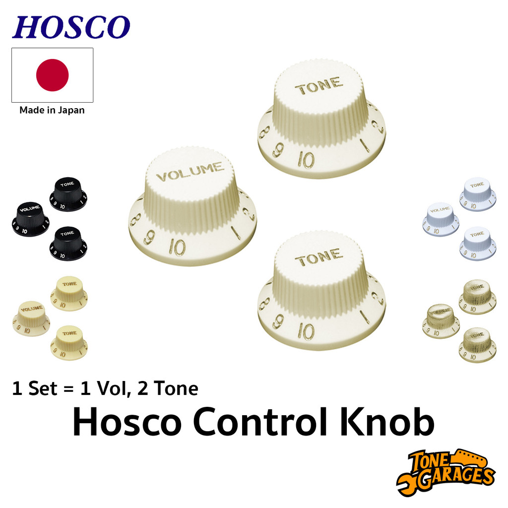 Hosco Strat Control Knob Set (1 Volume, 2 Tone) จุกวอลุ่มสแตรท เซ็ต