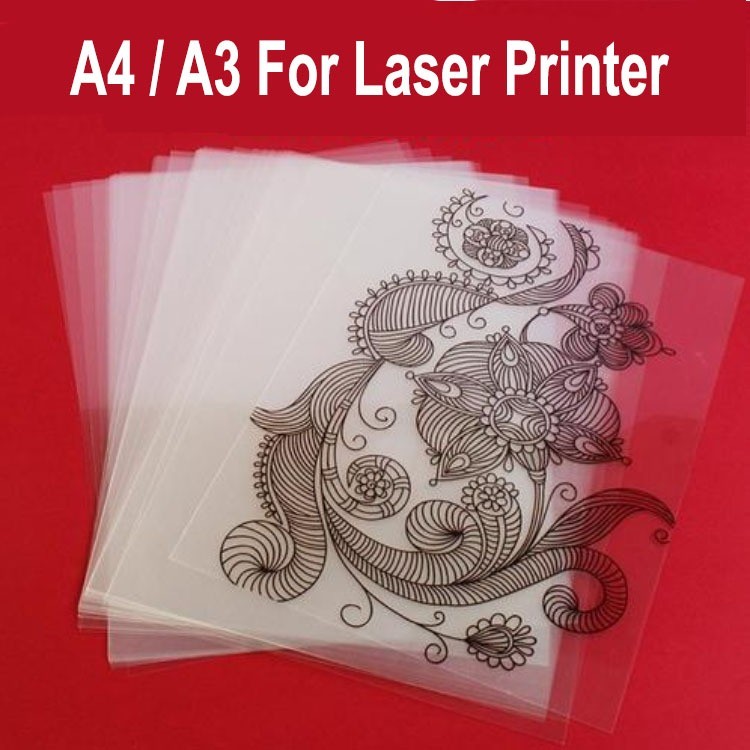 A4 / A3 เลเซอร์โปร่งใสฟิล์มสําหรับ/ซิลค์สกรีน/ตรายาง (10 ชิ้น/พีเคที) (20 ชิ้น/พีเคที)