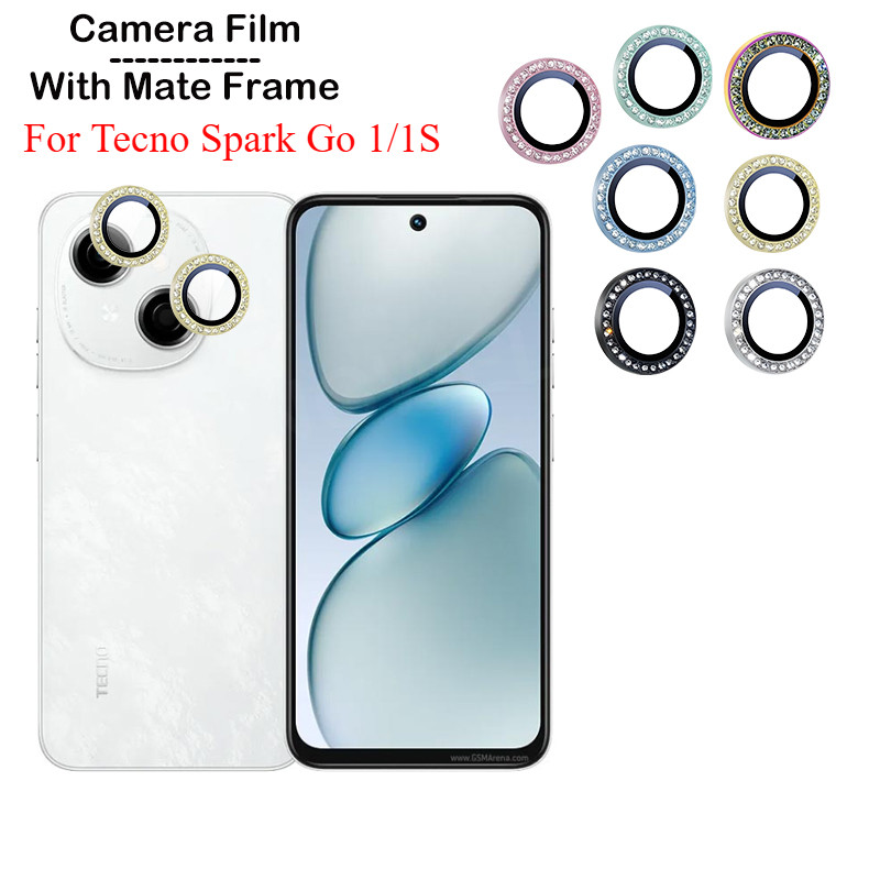 ป้องกันหน้าจอสําหรับ Spark Go 1 TECNO Spark Go 1S GO 2 3 Pop 9 สมาร์ท 20 10 SparkGo2025 Spark 40C 4G 5G 2025 เลนส์กล้องเพชรโลหะกระจกกลับเลนส์แหวนฝาครอบ