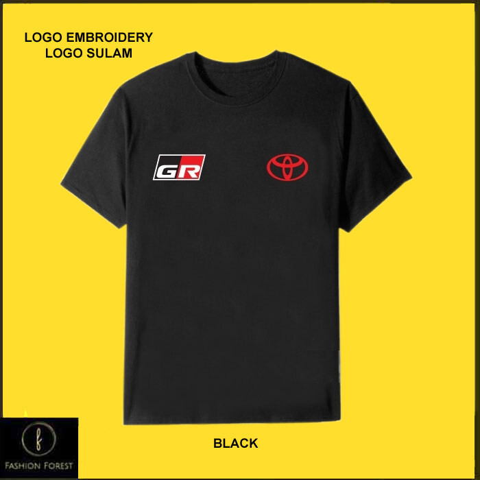 เสื้อยืดคอกลมผ้าฝ้ายสําหรับผู้ชายและผู้หญิงโลโก้เย็บปักถักร้อย Toyota GR Gazoo Racing Sport Yaris Ra