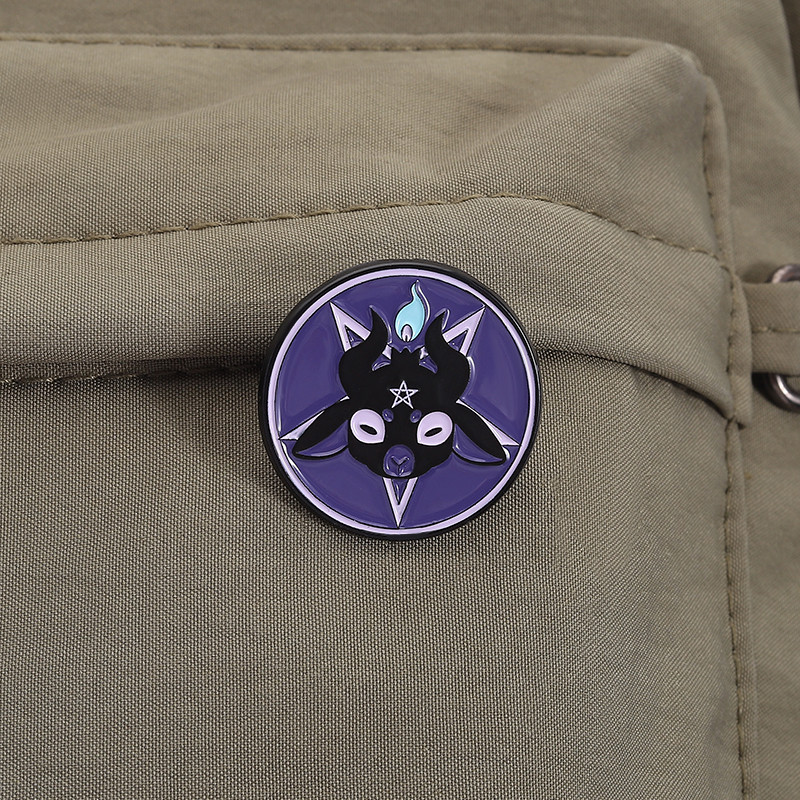 เข็มกลัดโลหะสไตล์โกธิคมืด สัญลักษณ์ซาตานิค เครื่องประดับแฟชั่นสําหรับเสื้อผ้า กระเป๋า ของขวัญ - รูปที่ 4