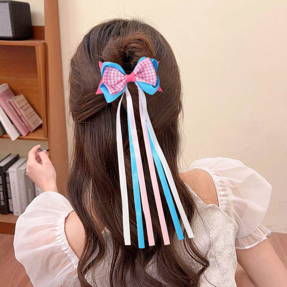 2pcs น่ารักริบบิ้นยาวพู่กันกิ๊บตัดผมสำหรับสาว ๆ Headwear ฤดูใบไม้ผลิพรรคผมหางม้ากิ๊บตัดผมอุปกรณ์เสริม - รูปที่ 2