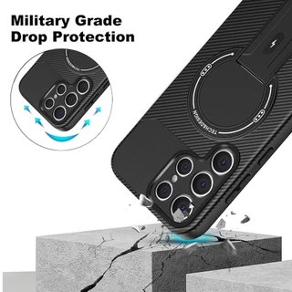 SAMSUNG พับยืนผู้ถือเกราะแม่เหล็กสําหรับSamsung Galaxy S25 S24 FE S26 Plus S22 S23 Ultra A37 A57 A16 A06 A26 A36 A56 A17 A07 A14 A15 A52 A25 A35 A55 A54 5Gฝาครอบ
