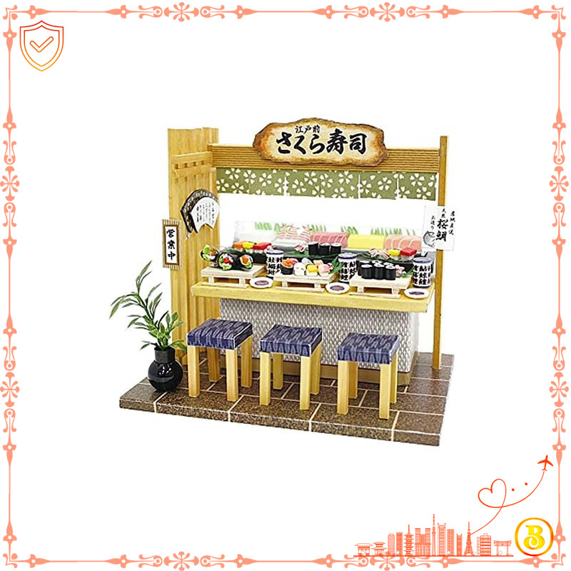 Dollhouse Kit - Japanese Cuisine Set, Sushi Restaurant - Authentic Japanese Food DIY Miniature