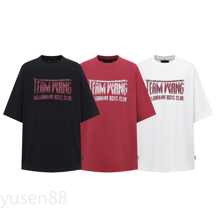 เสื้อยืดแขนสั้นคอกลมลําลอง สไตล์ใหม่จากทีม WANG x BBC