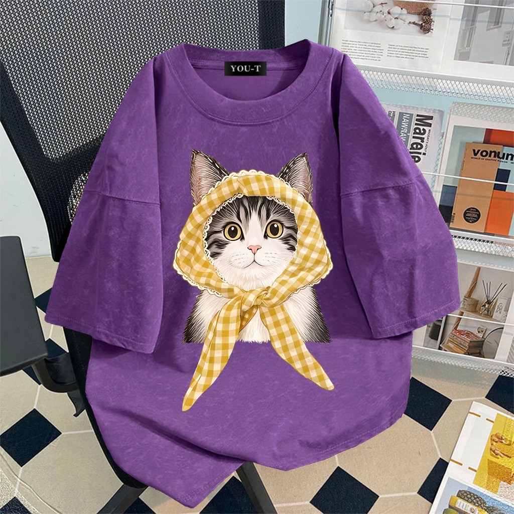 Basi💥 ผู้หญิง เสื้อยืด oversize เสื้อฟอก เสื้อสตรีท เกรดพรีเมียม เสื้อคอตตอน ไม่หดตัว ใส่สบาย ลาย "y