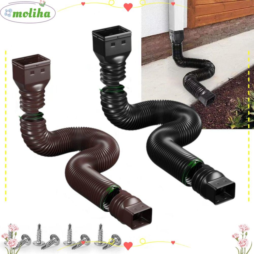 MOLIHA Rain Gutter Downspout Extensions, Rainwater Drain Retractable Drain Downspout Extender, ทนทาน