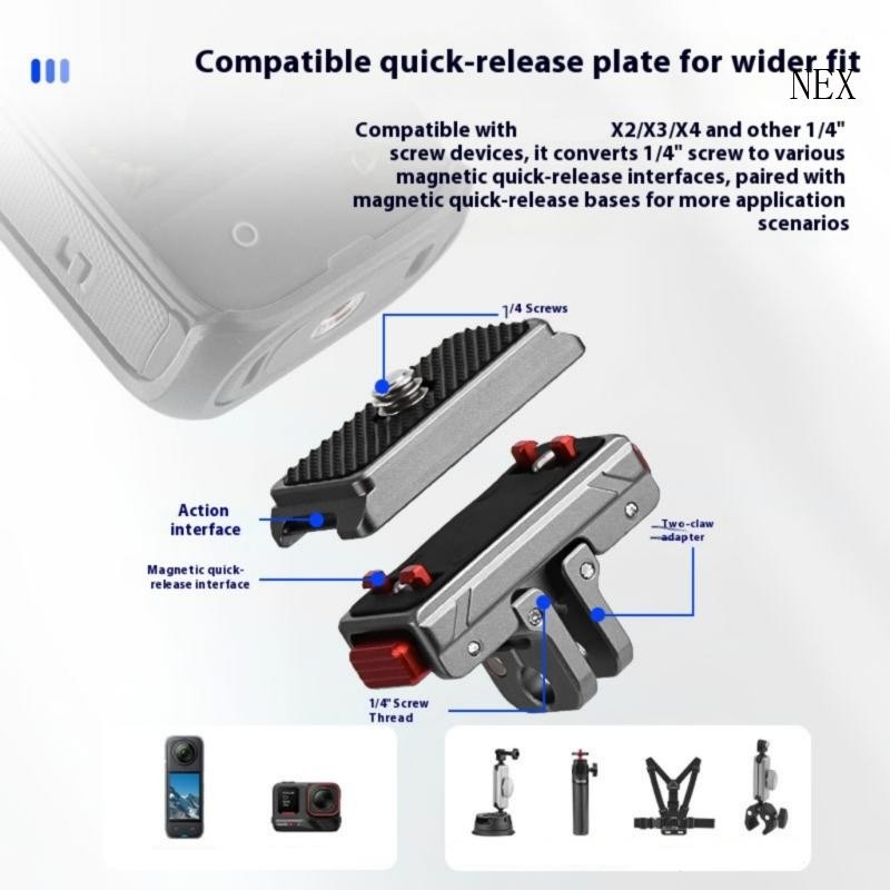 ฐานอะแดปเตอร์แม่เหล็ก NEX สําหรับ X4 Action Camera Secure สิ่งที่แนบมาตอบแทน