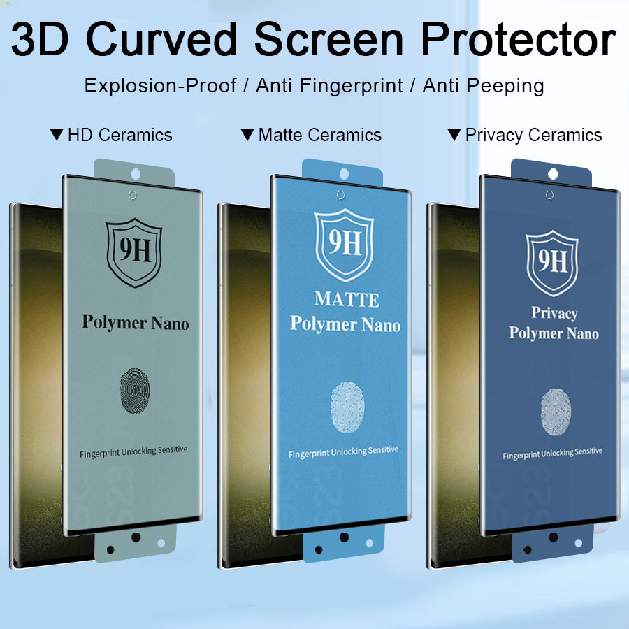 ฟิล์มเซรามิก Samsung เซรามิค แบบนิ่ม 3D กันแอบส่อง แบบด้าน แบบใส สําหรับ แบบเต็มจอ ฟิล์มกันรอย ฟิล์มพลาสติก สำหรับ Galaxy S26 S25 S24 S23 S22 S21 S20 Note 20 10 9 8 Ultra Plus