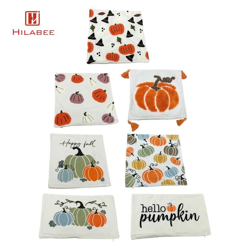 [hilabee] Fall Throw Pillow Case Farmhouse Cushion Slipcover Super Soft Cushion Cover for Home Farmh