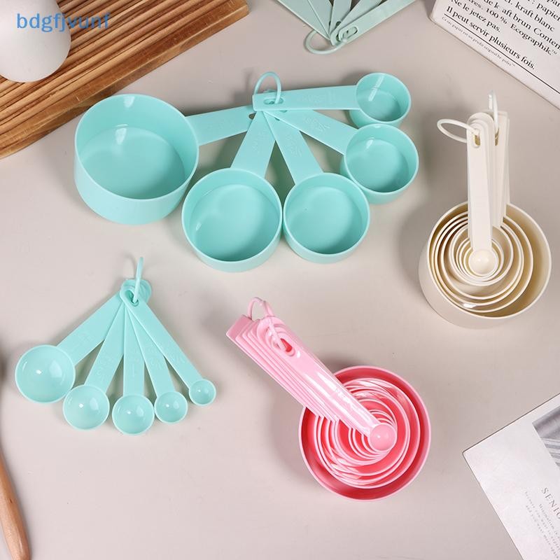 BDGF 10 ชิ้น/เซ็ตพลาสติกเครื่องมือวัด Stackable ช้อนตวงช้อนชาน้ําตาล Scoop เค้กเบเกอรี่แป้งถ้วยตวง TH