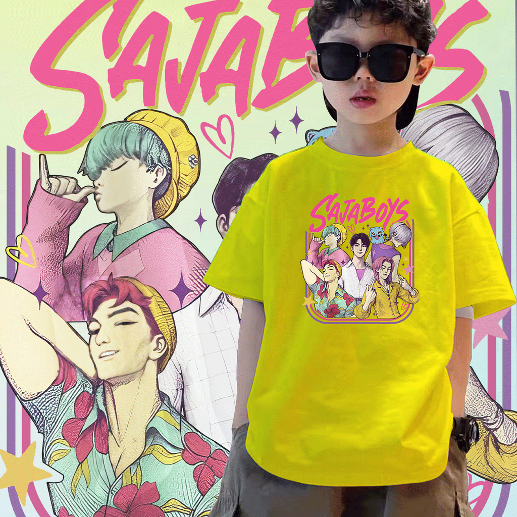 เสื้อยืดเด็ก Kpop Demon Hunters  Unisex Saja T สไตล์วินเทจ จาก KPop Demon Hunters - รูปที่ 4