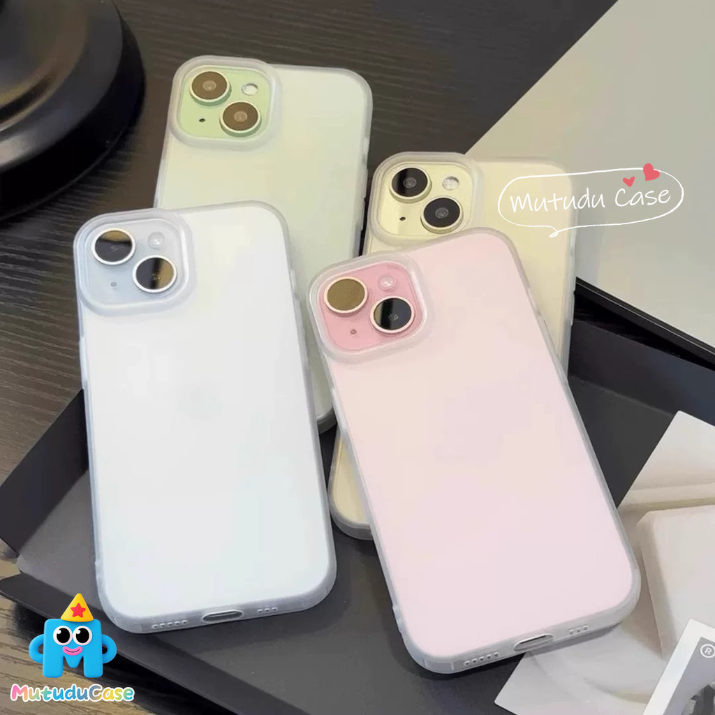 เคสไอโฟน 16 สำหรับ IPhone 11 13 15 16 12 14 Pro Max 7 8 15 16 Plus XR X XS MAX SE เคส TPU นุ่มแบบมีรูขนาดใหญ่หรูหราสีทึบ