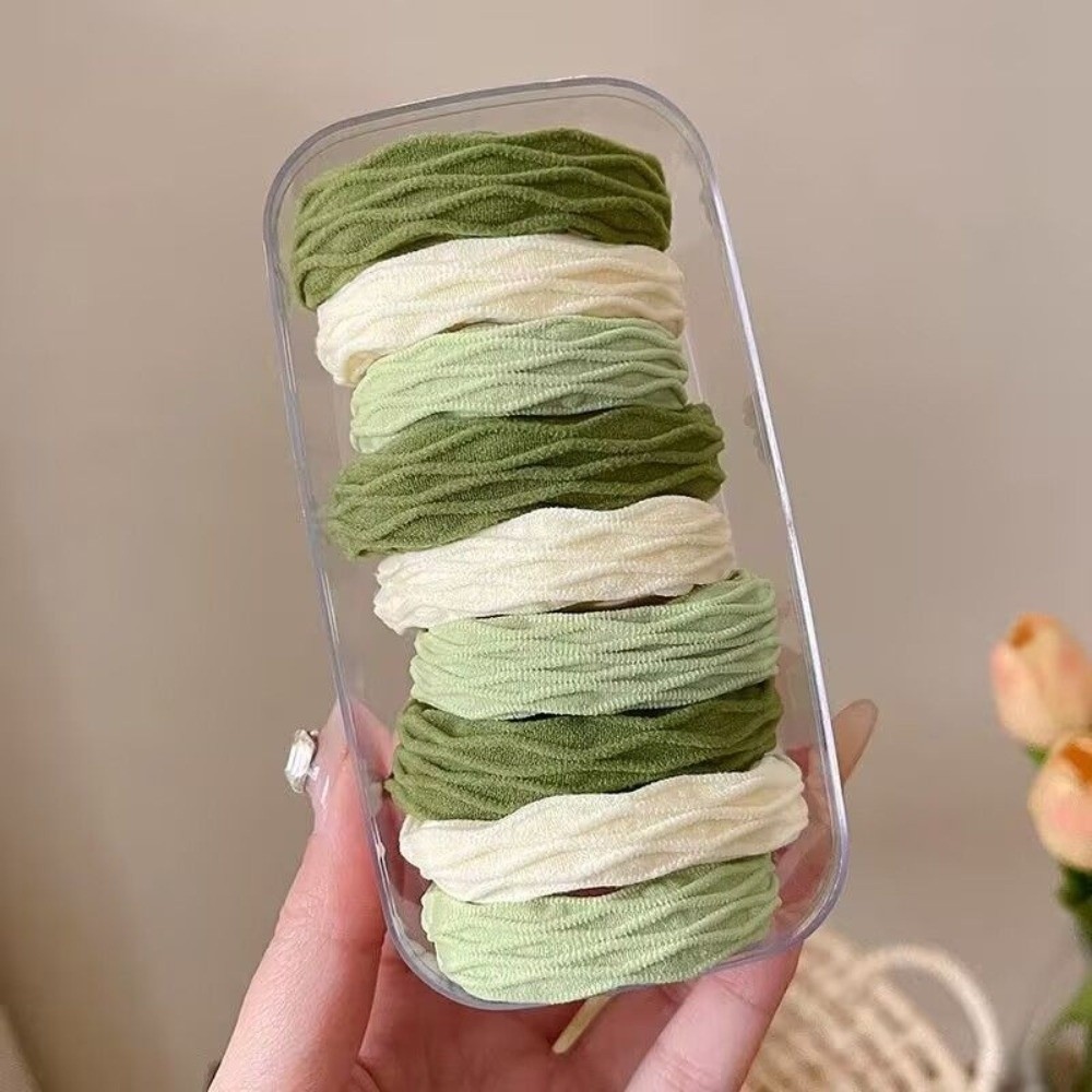 ส่องแสง 10ชิ้นผู้ถือผมหางม้า,นุ่มยืดทนทานยืดหยุ่นสูงผมผูก,ลักษณะสูงที่ไร้รอยต่อหนาหลายสีถักผ้าขนหนูผ้าคาดศีรษะสาว - รูปที่ 5