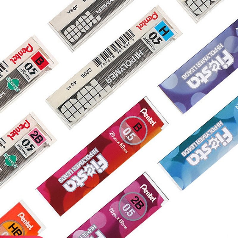 C235P ขายส่งทุ่มเท 2B ดินสอกดไม่ง่ายที่จะทําลายตะกั่วนักเรียนเปลี่ยนตะกั่ว Pentel0.5 มม./Patong 7Q2L