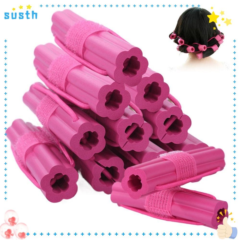 SUSTH โฟมโรลม้วนผม,ฟองน้ํานุ่มผมยาวไม่มีคลิปCozy Curlers,เครื่องมือไม่เป็นอันตรายเครื่องมือจัดแต่งทรงผมใช้Sleep Heatless Curlersผู้หญิง
