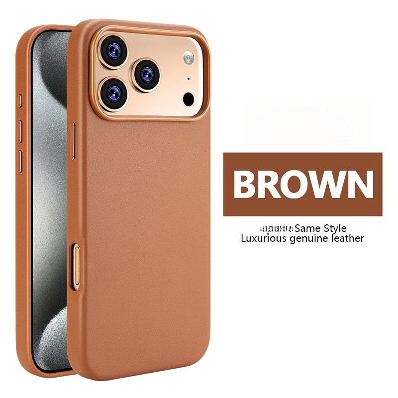 เคสโทรศัพท์หนังสําหรับ iPhone 17 Pro Max 16 Plus 17 Air 15 Pro ฝาครอบชาร์จไร้สายแม่เหล็กที่แข็งแกร่งระดับไฮเอนด์