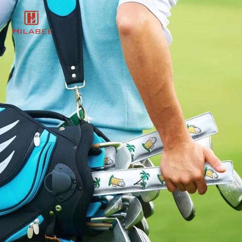 HILABEE Golf Alignment Sticks พร้อมฝาครอบ Rod Protector PU Premium สำหรับนักกอล์ฟใช้กลางแจ้ง