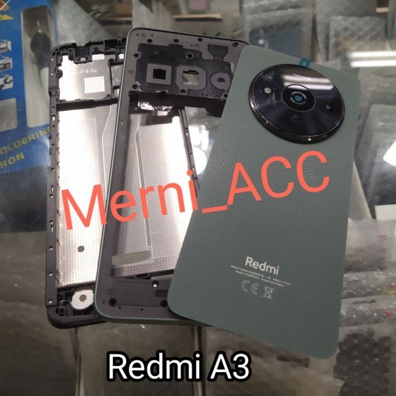 Hausing fullset frame lcd Xiaomi Redmi A3 Backdor + Bazzel + Frame ARYA ORGNAL