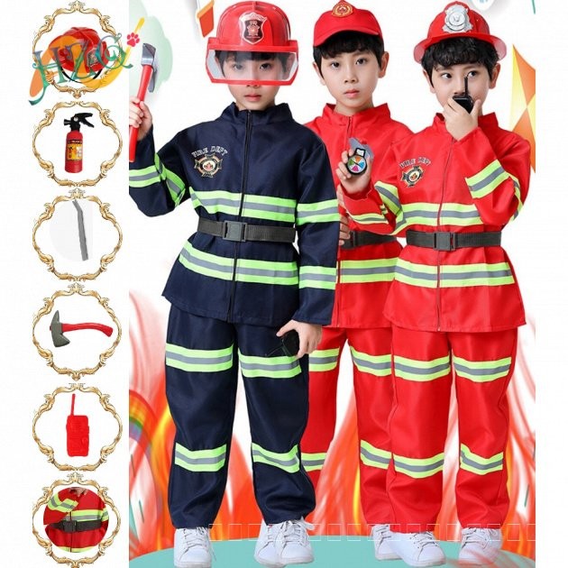 HZG  🚒ถูกที่สุด 🚒ชุดดับเพลิงเด็ก ได้ครบเซ็ต ชุดอาชีพเด็ก ชุดอาชีพในฝัน ชุดนักดับเพลิงเด็ก ชุดแฟนซีเด็ก