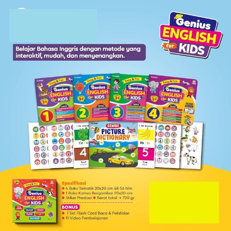 Genius English Package For Kids 40 DAYS English EXPERT 15 MINUTES SMART English ของแท้ 100%