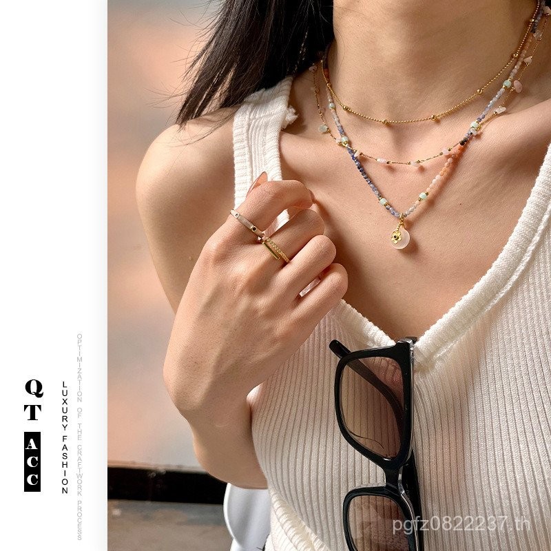 จี้ดอกไม้ลูกปัดคริสตัลโบราณ กับสร้อยคออัญญทรามาจากหินธรรมชาติ ในสไตล์จีนคลาสสิก WPM2