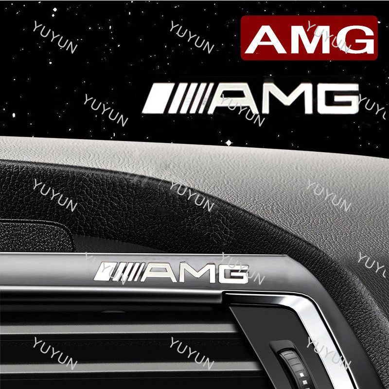 YY AMG/Mercedes Benz Creative โลหะตกแต่งสติกเกอร์กันน้ําสําหรับ Mercedes Benz W212 W204 W213 W205 W211 A180 A200 B180 C180 E200 CLA180 GLB200 GLC300 S GLA CLS GLE Class