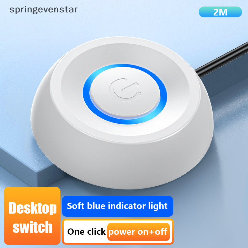 Springevenstar 2 เมตรไฟ LED คอมพิวเตอร์เดสก์ท็อปสวิตช์ไฟเมนบอร์ดพีซีภายนอกเริ่มเปิด/ปิดปุ่มสายต่อ Springevenstar