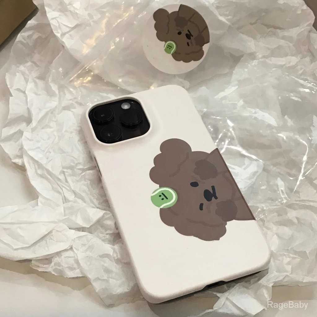 Simple Fresh น่ารักขายน่ารักหยิกลูกสุนัขเคสโทรศัพท์ iPhone เข้ากันได้กับ iPhone 14 Pro Max 15 Plus 13 11 Pro Max กันกระแทก 7 Plus XS Max 8 Plus เคสซิลิโคน XR 12 Pro 14 Plus กันกระแทก