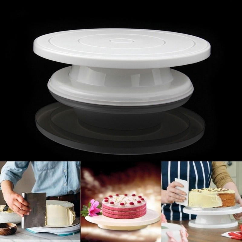 [Fast delivery] จานหมุนเค้ก Rotag ขาตั้งเค้กทรงกลมป้องกันการลื่นไถลเครื่องมือตกแต่งเค้ก {th}