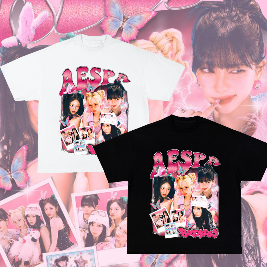 เสื้อยืดกราฟิก Aespa Kpop, เสื้อ Aespa Hot Mess, เสื้ออัลบั้ม Armageddon, เสื้อ Aespa Kpop, เสื้อทัว