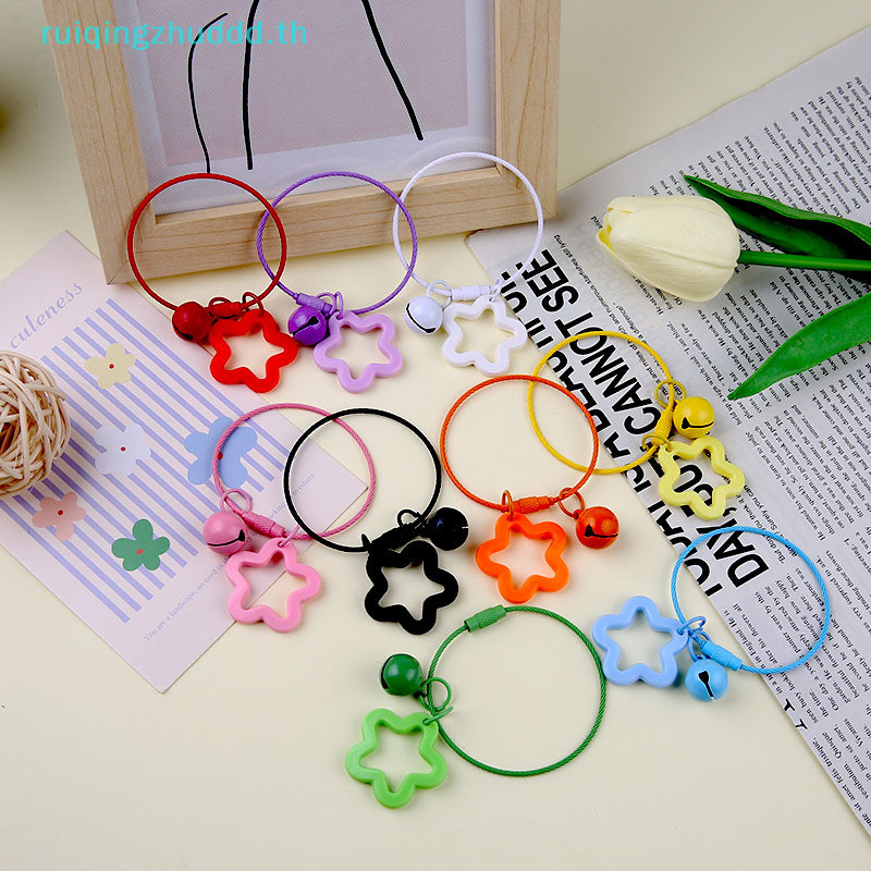 [MZ] พวงกุญแจแฟชั่นสร้างสรรค์เปิดแหวนหัวเข็มขัด Hollow Out Star จี้สีพวงกุญแจสําหรับเครื่องประดับ DIY ทําพวงกุญแจอุปกรณ์เสริม [TH]