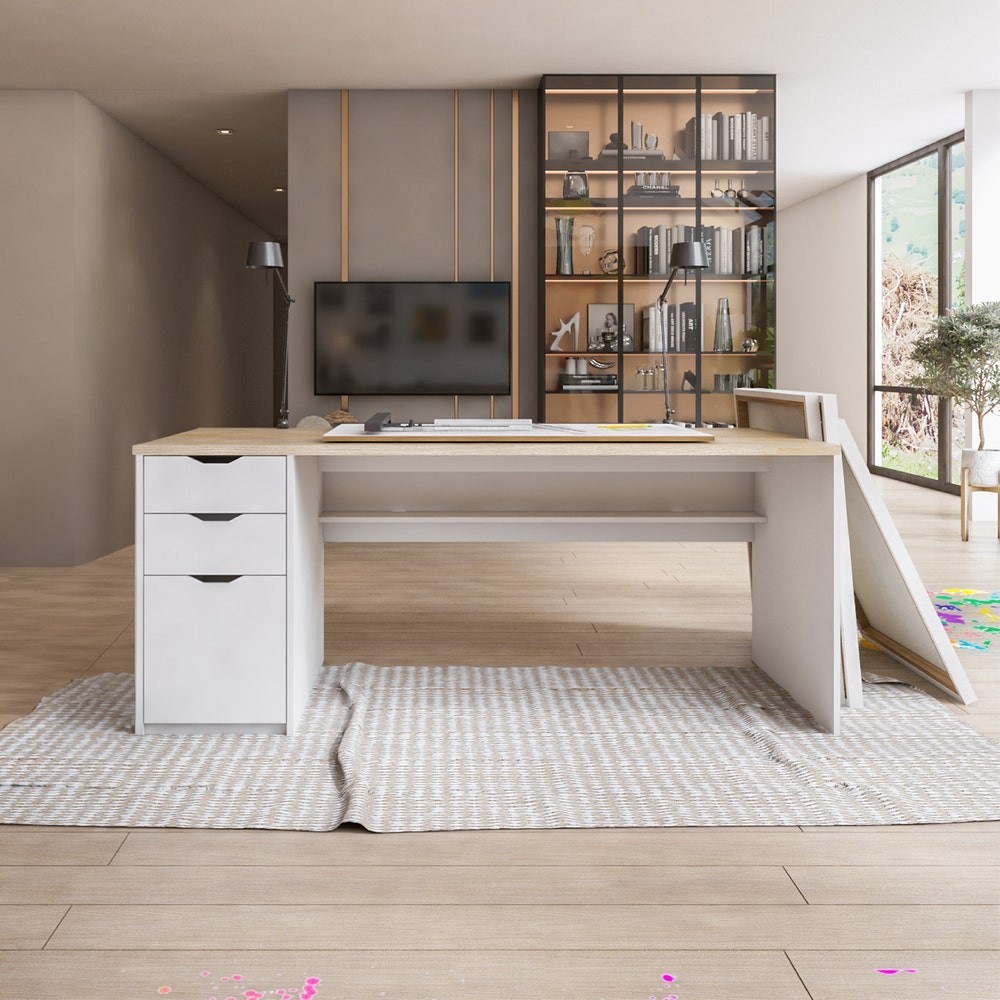 Koncept Furniture โต๊ะทำงาน KC-PLAY รุ่น GAMO สีขาว (180x75x75 ซม.) แบรนด์ KONCEPT FURNITURE