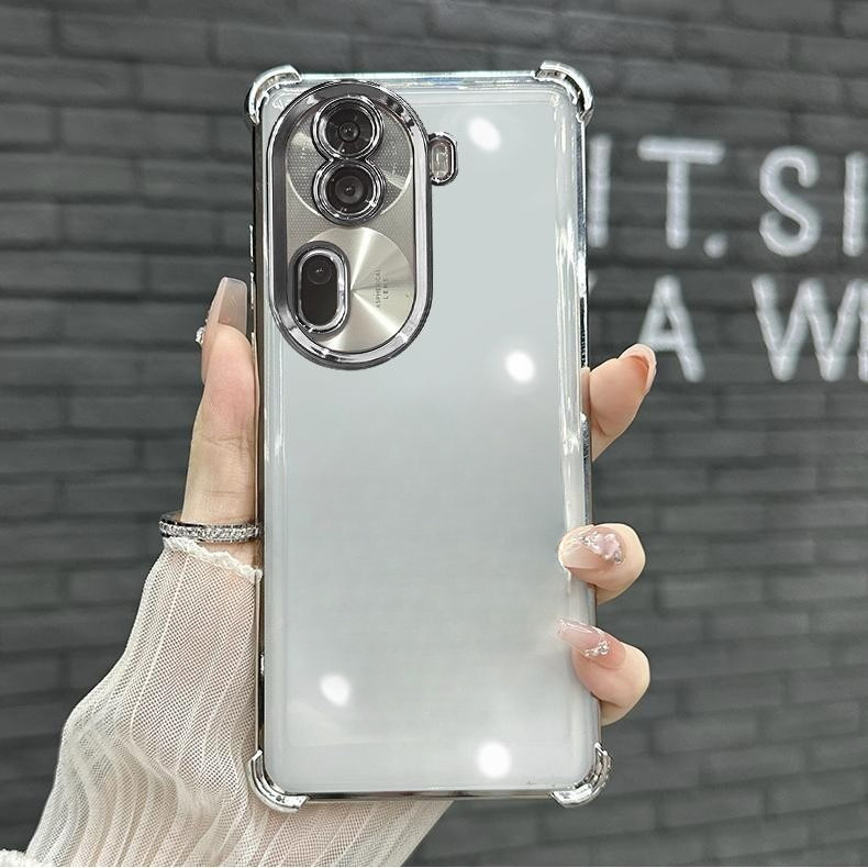 เคสโทรศัพท์, สำหรับ OPPO Reno 11 5G 11 Pro Reno 10 Pro เคสนิ่ม, โปร่งใส, ถุงลมนิรภัยสี่มุม, พร้อมฟิล์มเลนส์