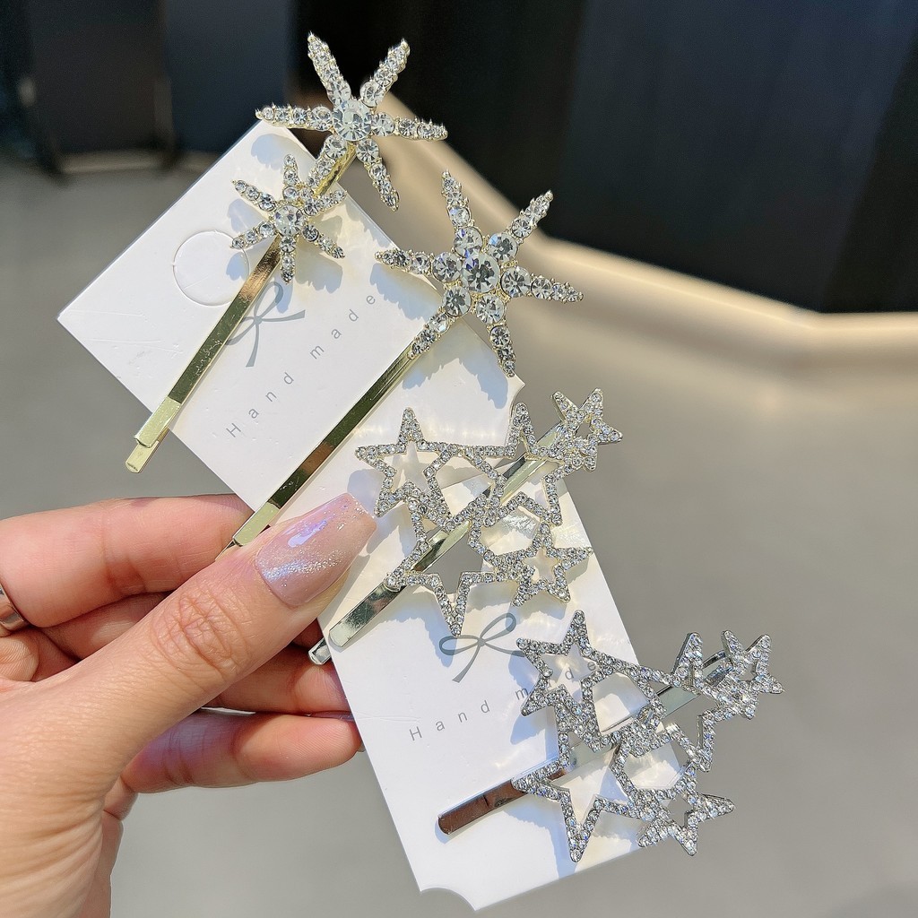 Mori Series Fresh Star Rhinestone กิ๊บติดผม Influencer คลิปสไตล์ใหม่เครื่องประดับผมด้านข้างหญิง