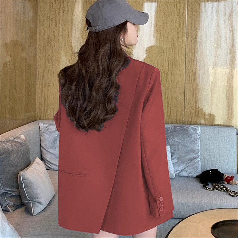 Blazer women ใหม่ชุดฤดูใบไม้ผลิฤดูใบไม้ร่วงสีเทา สูง-จบ เสื้อสูทผู้หญิงสบายๆขนาดเล็กเกาหลีรุ่นออกแบบ สูท