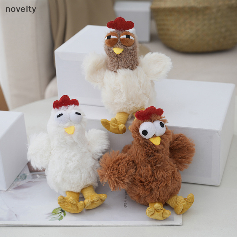Nly ตลกตุ๊กตาไก่ไข่ Laying Hens พวงกุญแจการ์ตูนสัตว์ไก่จี้พวงกุญแจรถ Creative กระเป๋าแขวนตกแต่ง N
