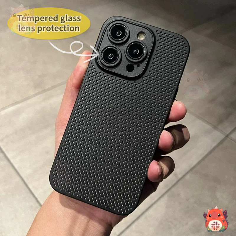 Ultra Thin 0.3 มม.พลาสติก Cooling Case สําหรับ iPhone 15 14 13 12 11 Pro Max Plus Matte กันกระแทกรังผึ้ง Hard Armor Cover
