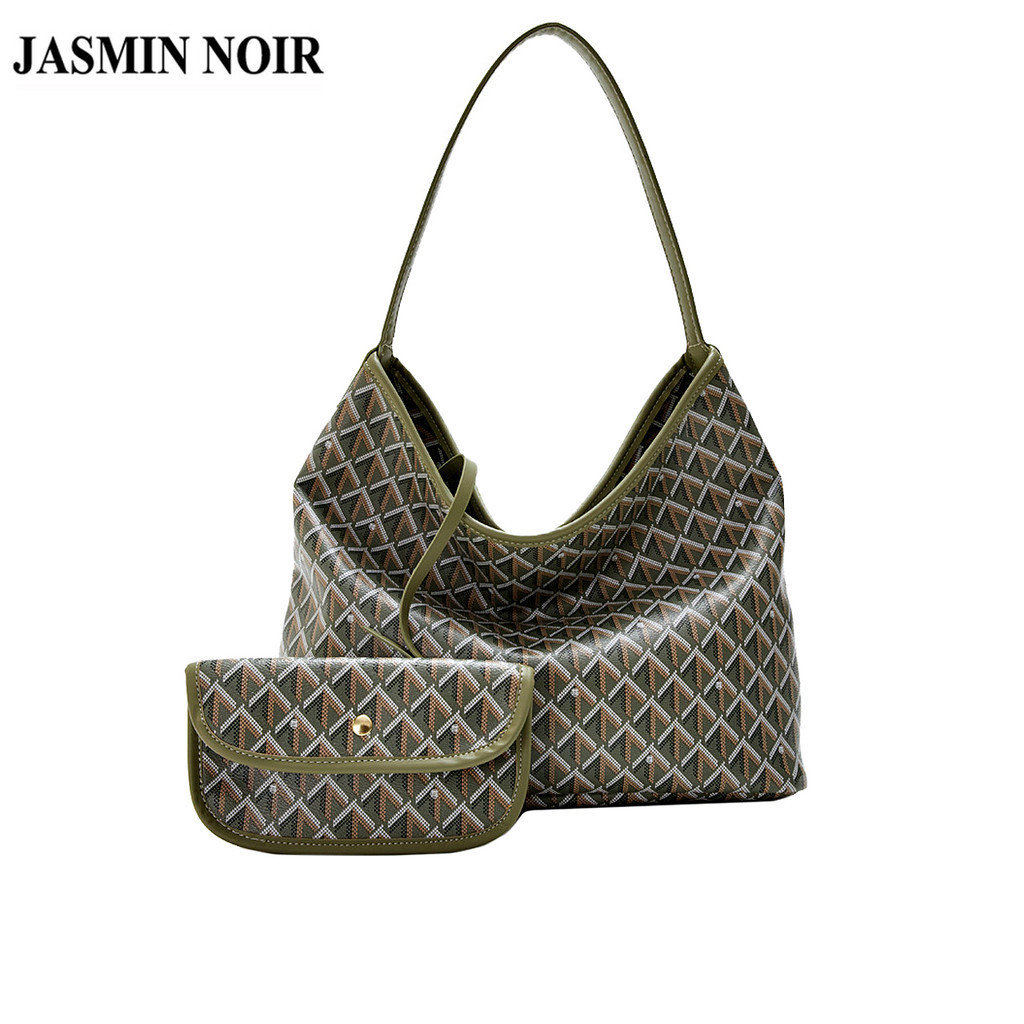 Jasmin NOIR PU Leather Quilted Womens Shoulder Bag Retro Purse Handbag Large Capacity Hobos Sling Bag