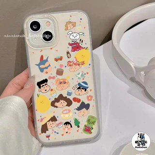 น่ารัก เด็กซน Pattern เคสโทรศัพท์ โปร่งแสง For iPhone 11 12 13 14 15 Pro XS Max X 7 8 Plus XR SE เคส ซิลิโคนนุ่ม Case