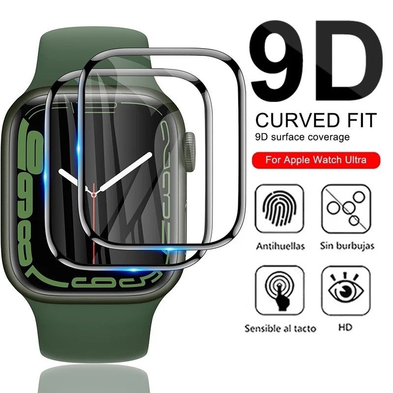Full Curved Screen Protector สําหรับ Apple Watch Ultra 2 49 มม.ไม่แก้วสําหรับ Iwatch Series 10 42 มม.46 มม.9 8 7 6 5 4 SE2 40 มม.41 มม.45 มม.44 มม.