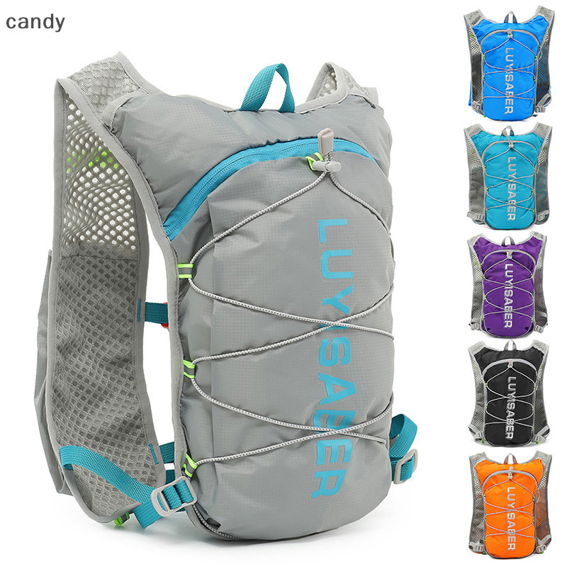 Ndy Ultralight กระเป๋าวิ่งใหม่สะท้อนแสง Breathable กระเป๋าเป้สะพายหลังไนลอนกีฬากลางแจ้งมาราธอน Hydrag กระเป๋าเป้สะพายหลัง N